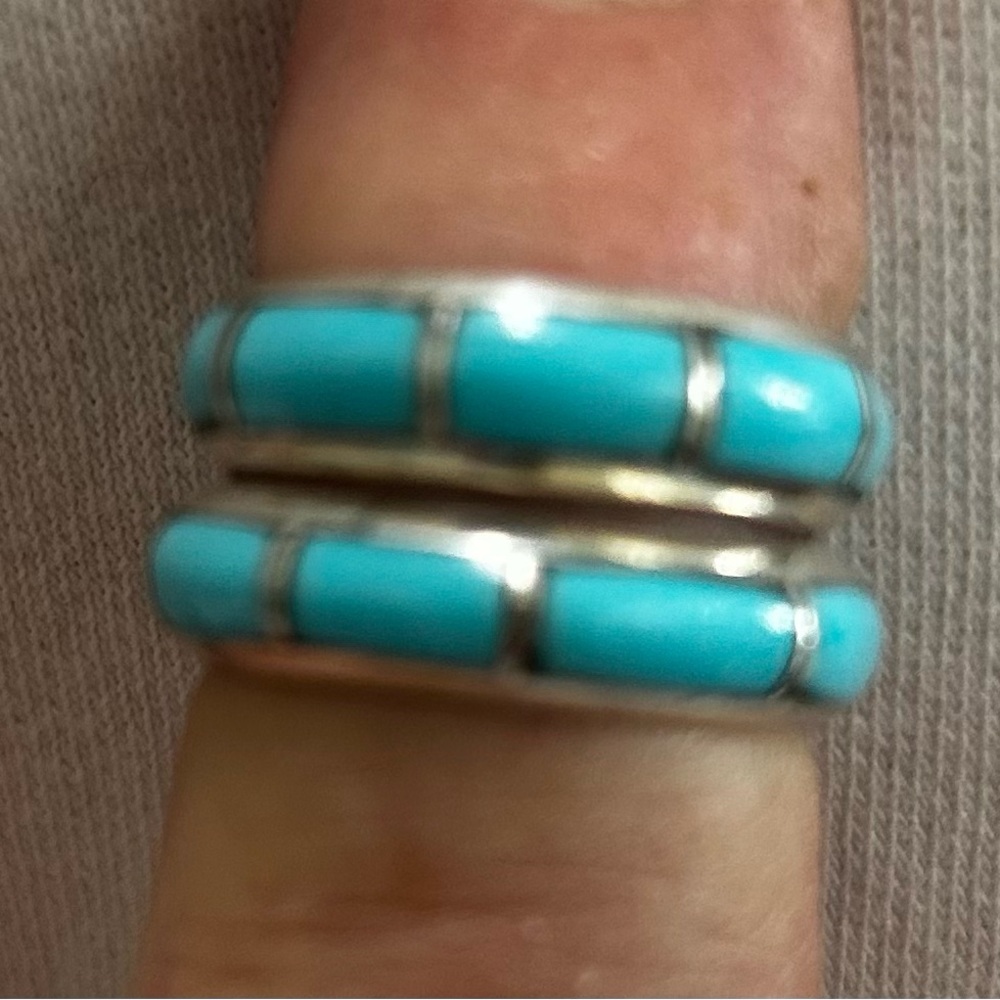 Silver and Turquoise Ring Set